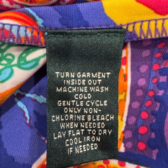 LAUREN Ralph Lauren Womens Sleeveless Cowl Neck Paisley Print Top Size Large - Picture 4 of 6